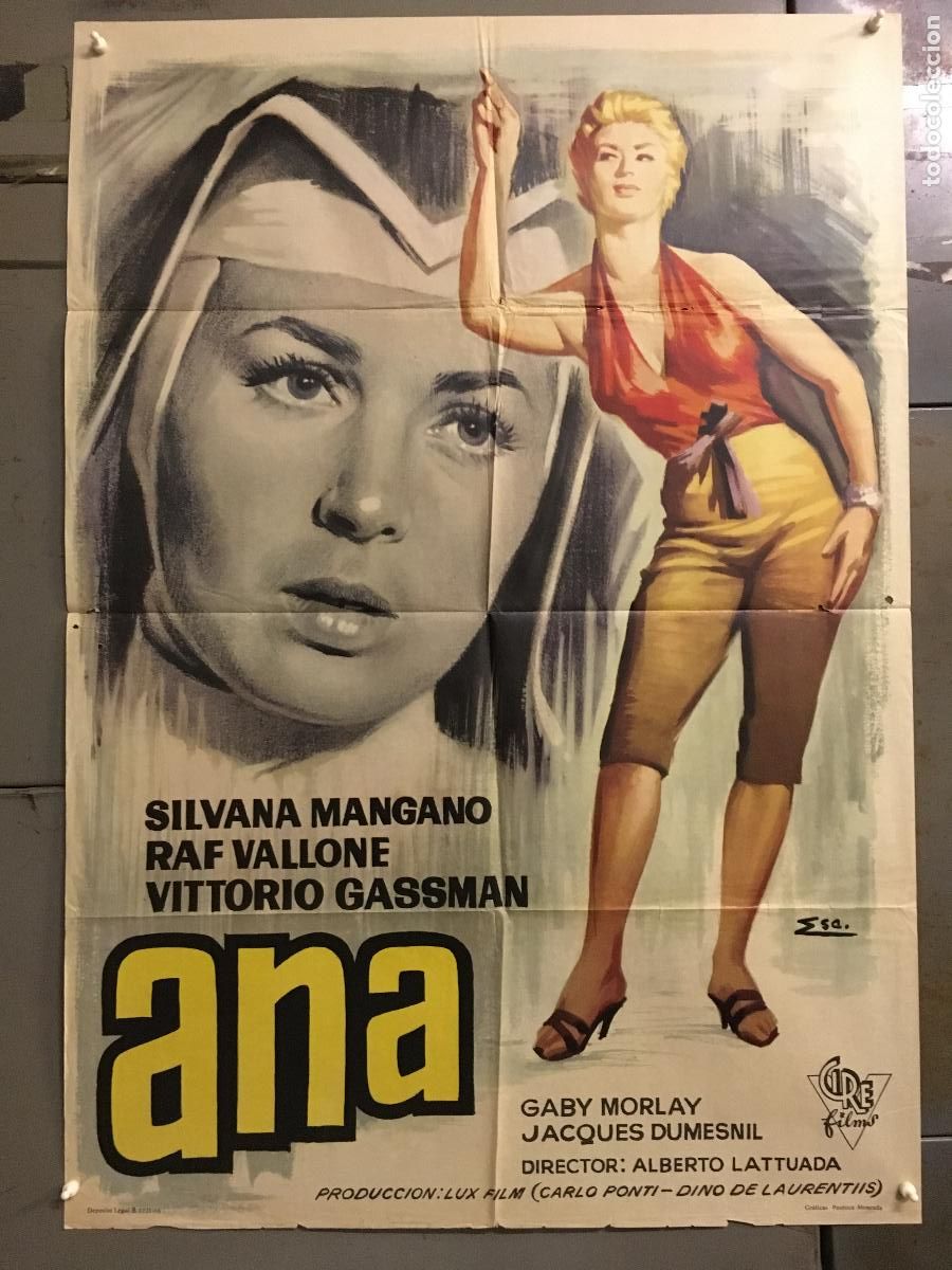 Cinema: ODC C136 ANA SILVANA MANGANO VITTORIO GASSMAN POSTER ORIGINAL 70X100 ESPA&Ntilde;OL R-66