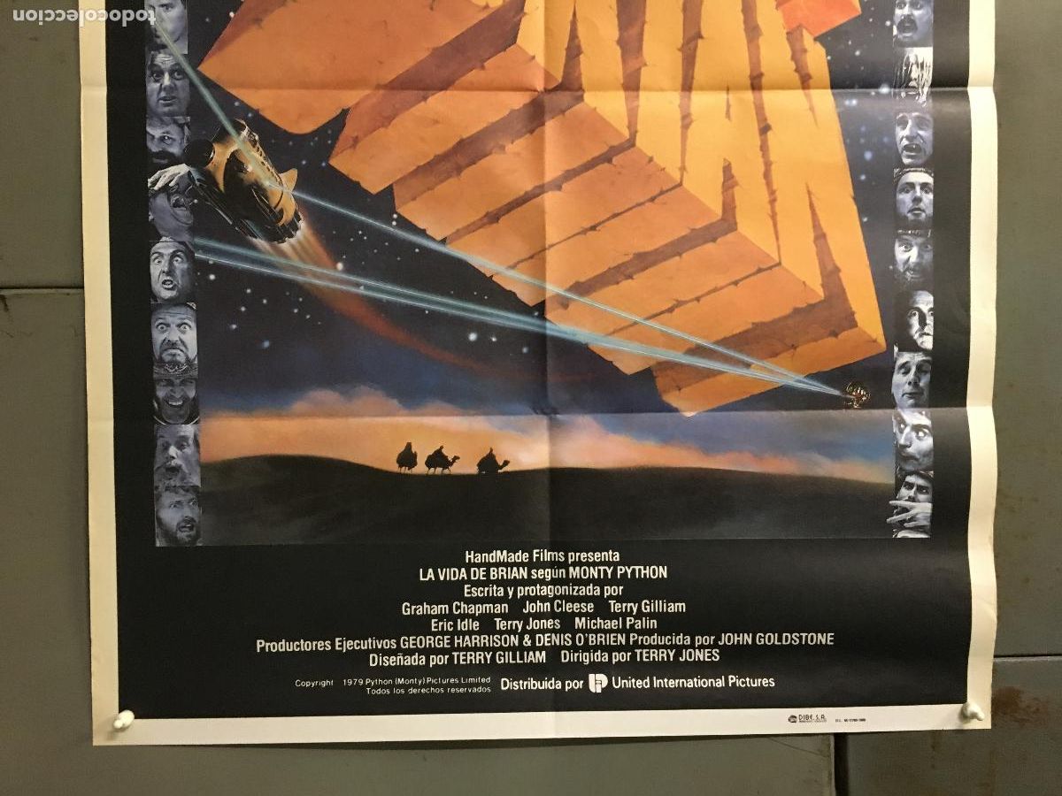 Cine: ODC C139 LA VIDA DE BRIAN MONTY PYTHON POSTER ORIGINAL 70X100 ESPA&Ntilde;OL R-88 - Foto 5
