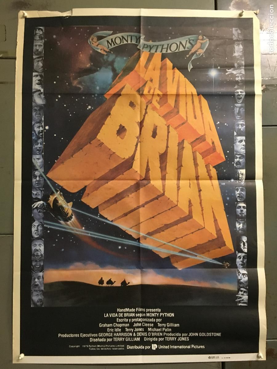 Cine: ODC C139 LA VIDA DE BRIAN MONTY PYTHON POSTER ORIGINAL 70X100 ESPA&Ntilde;OL R-88 - Foto 1