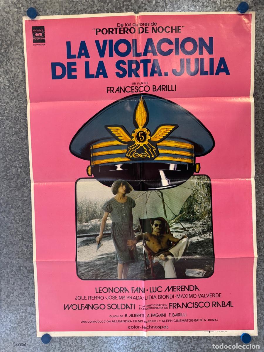 Cine: La violacion de la srta Julia, Leonora Fani, Luc Merenda, A&ntilde;o 1978, POSTER ORIGINAL