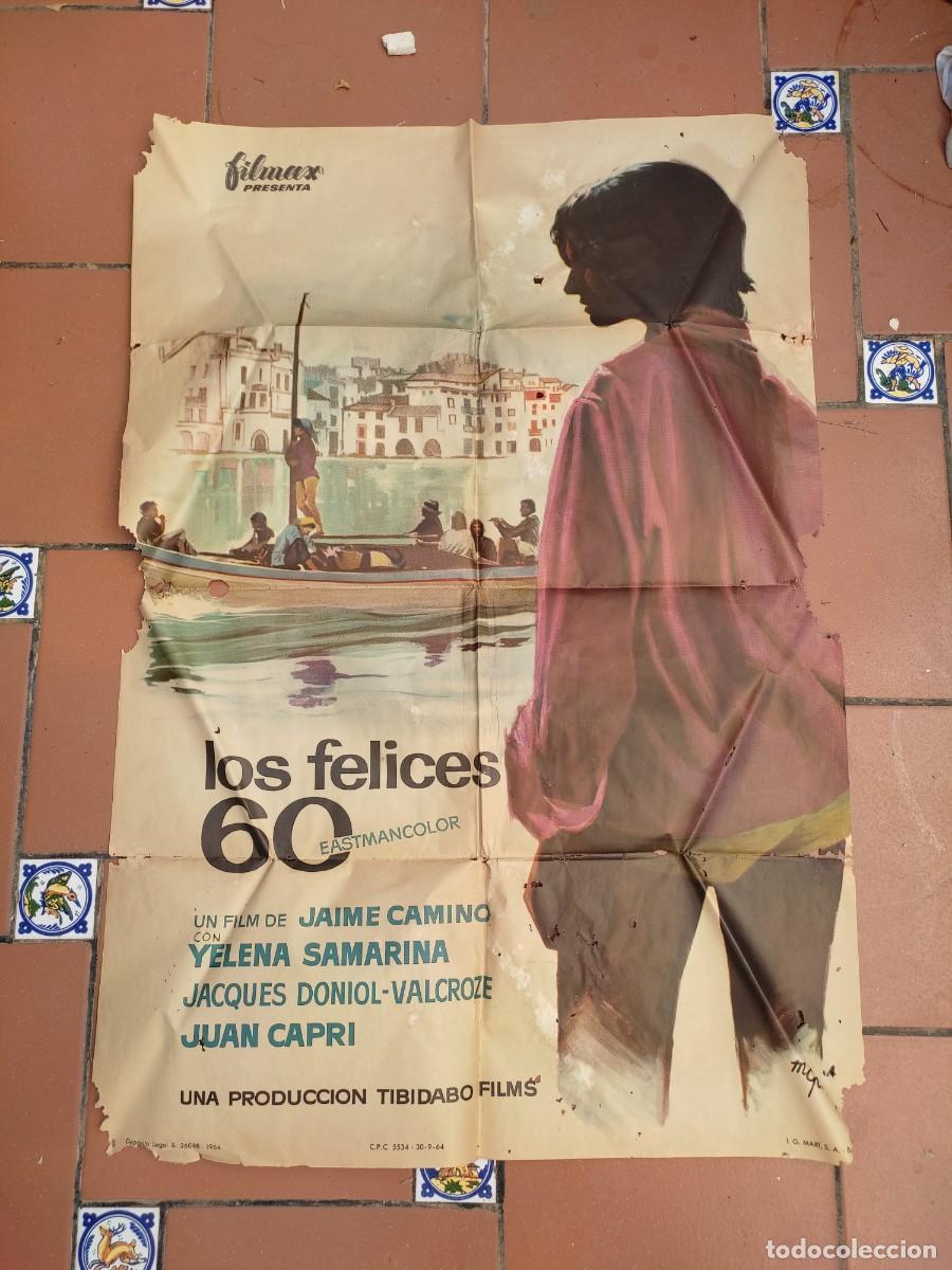 Cinema: poster cartel Los Felices 60 - Jaime Camino - Tibidabo Films - 1964