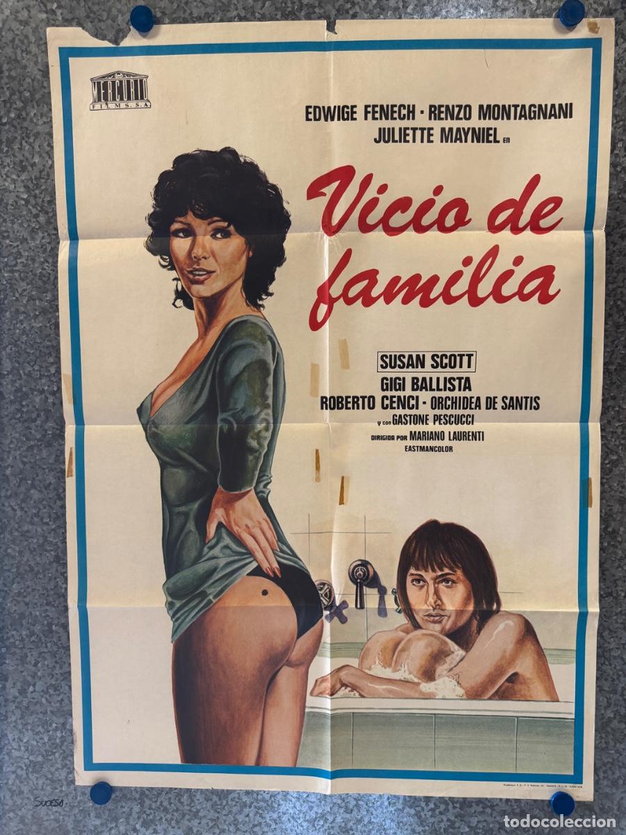 Cine: Vicio de familia, Susan Scott, Edwige Fenech, A&ntilde;o 1978, POSTER ORIGINAL