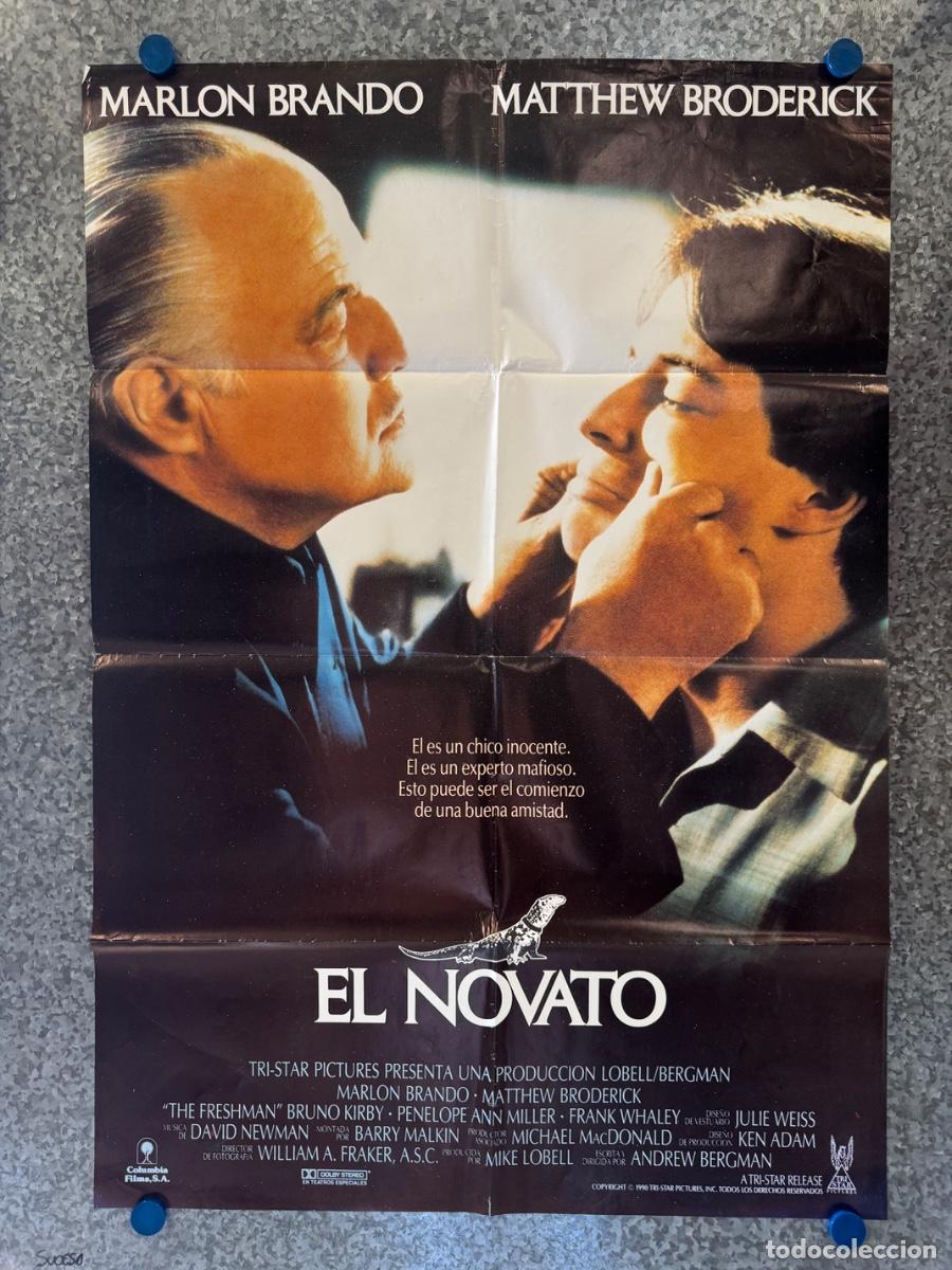Cine: El novato, Marlon Brando, Matthew Broderick, A&ntilde;o 1990, POSTER ORIGINAL