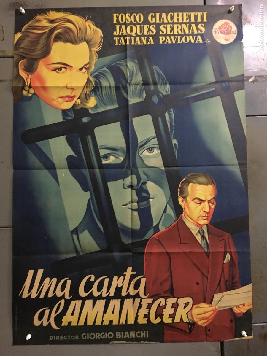 Cine: AFK23 UNA CARTA AL AMANECER JACQUES SERNAS SOLIGO POSTER ORIGINAL 70X100 ESTRENO LITOGRAFIA