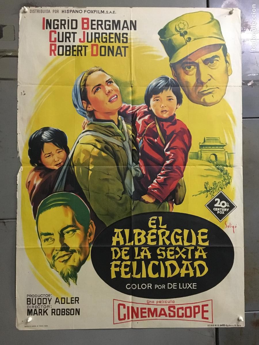 Cinema: AFK25 EL ALBERGUE DE LA SEXTA FELICIDAD INGRID BERGMAN SOLIGO POSTER ORIG 70X100 ESTRENO LITOGRAFIA