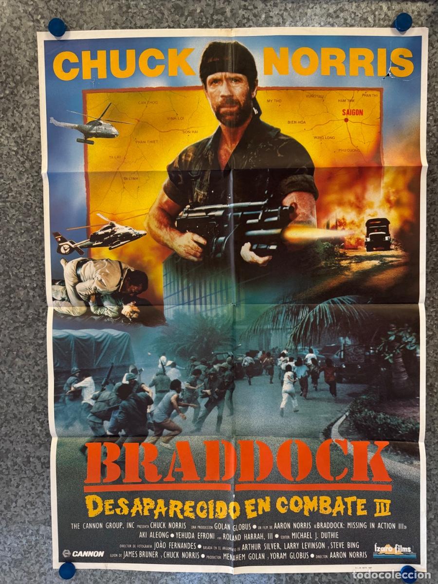 Cine: Braddock, Chuck Norris, Aki Aleong, A&ntilde;o 1987, POSTER ORIGINAL