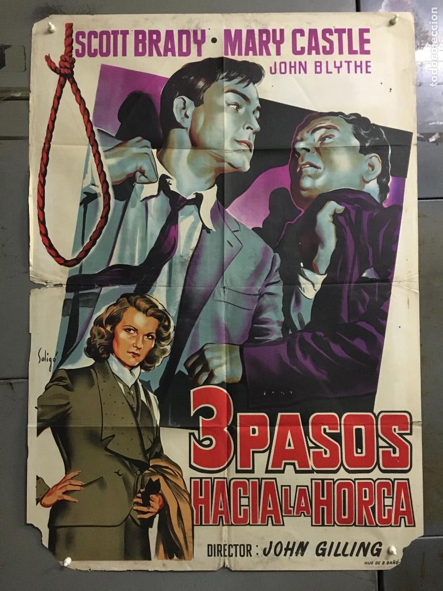 Cinema: AFK30 3 PASOS HACIA LA HORCA SCOTT BRADY SOLIGO POSTER ORIGINAL 70X100 ESTRENO LITOGRAFIA