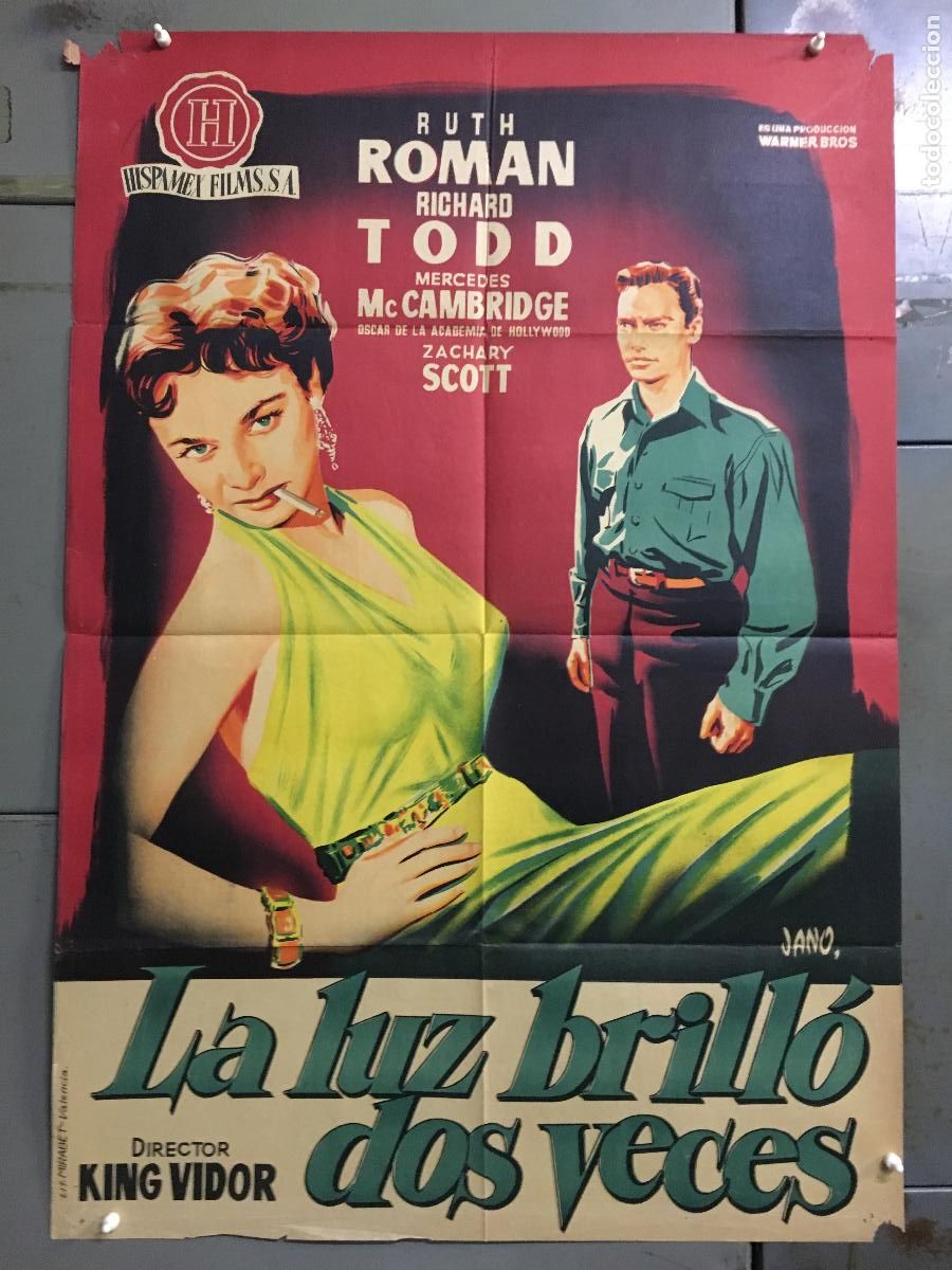 Cin&eacute;ma: AFK31 LA LUZ BRILLO DOS VECES RUTH ROMAN KING VIDOR POSTER ORIGINAL 70X100 ESTRENO LITOGRAFIA