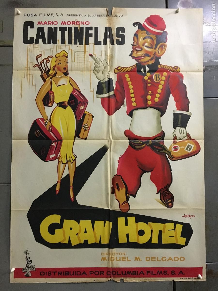 Cine: AFK33 ZN18D GRAN HOTEL CANTINFLAS POSTER ORIGINAL 70X100 ESPA&Ntilde;OL LITOGRAFIA