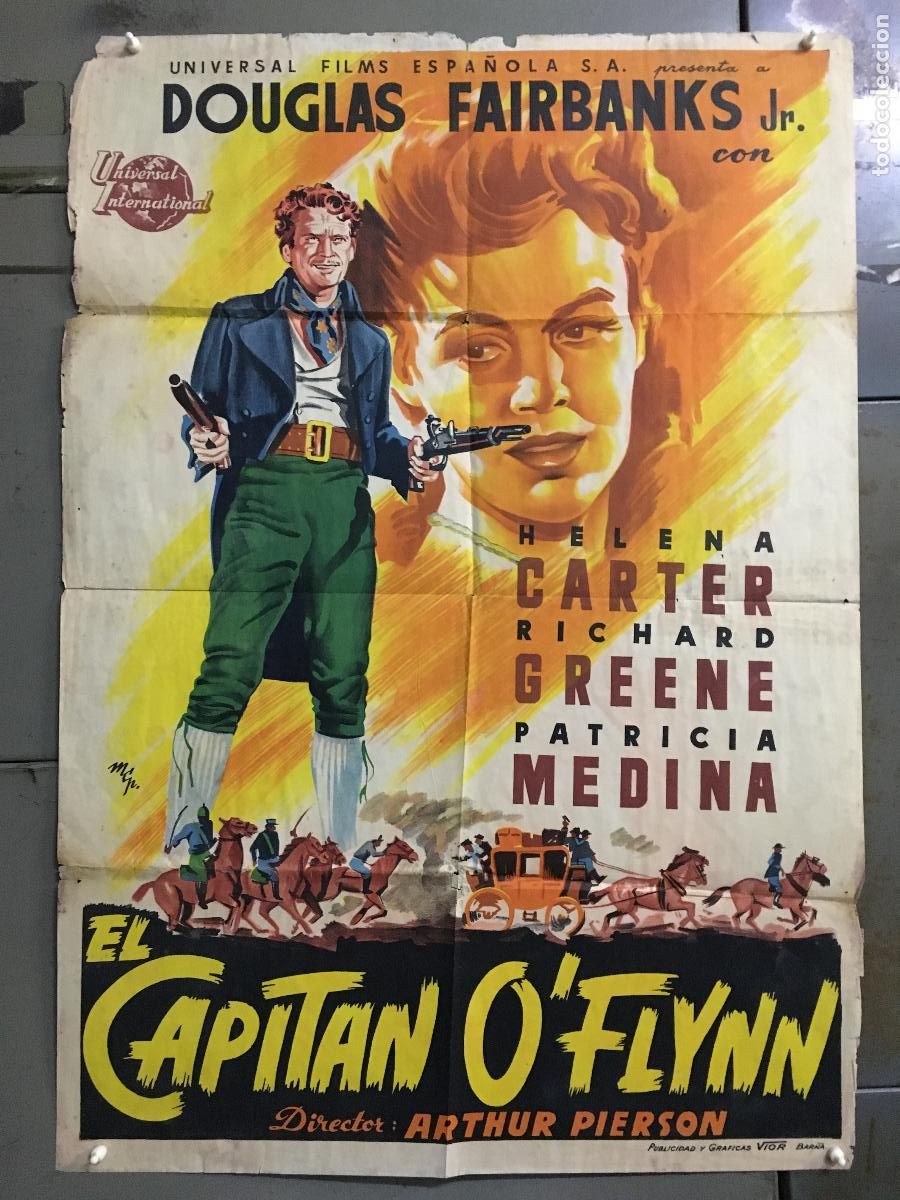 Cine: AFK40 EL CAPITAN O'FLYNN DOUGLAS FAIRBANKS JR. MCP POSTER ORGINAL ESTRENO 70X100 LITOGRAFIA