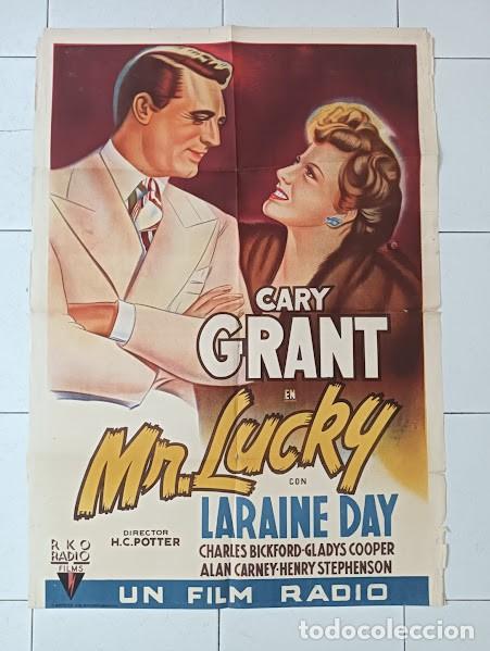 Cine: SMP 2459 MR LUCKY CARY GRANT POSTER ORIGINAL 70X100 ESTRENO LITOGRAFIA