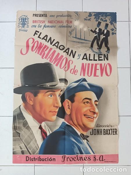 Cine: SMP 2460 SONRIAMOS DE NUEVO BUD FLANAGAN CHESNEY ALLEN POSTER ORIGINAL 70X100 ESTRENO LITOGRAFIA