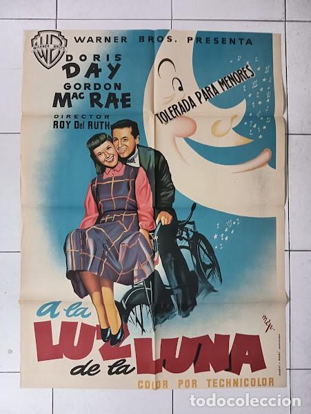 Cine: SMP 2461 A LA LUZ DE LA LUNA DORIS DAY BICICLETA MCP POSTER ORIGINAL 70X100 ESTRENO LITOGRAFIA