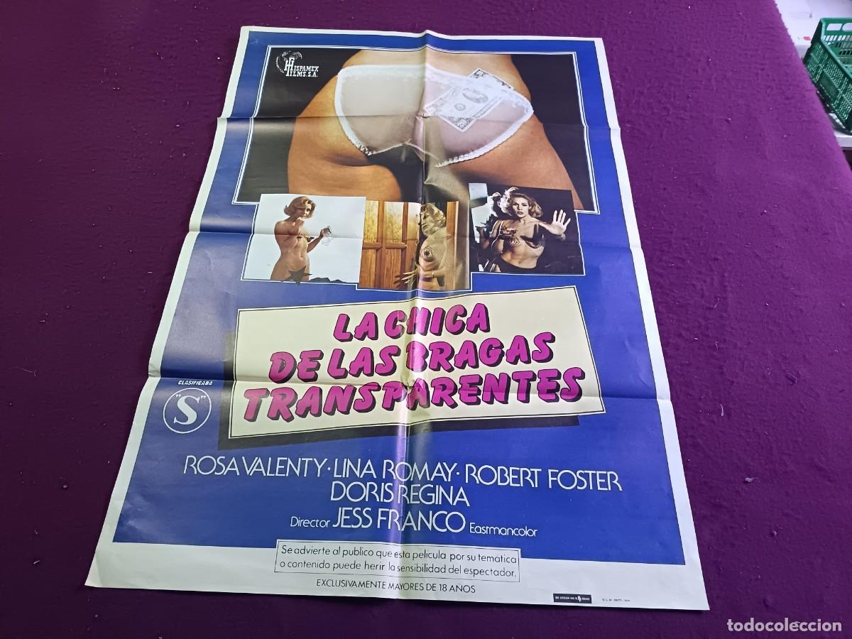 Kino: CC2, Cartel de Cine Gran Formato, Las Chicas de las Bragas Transparentes, unos 100 x 70 cms.