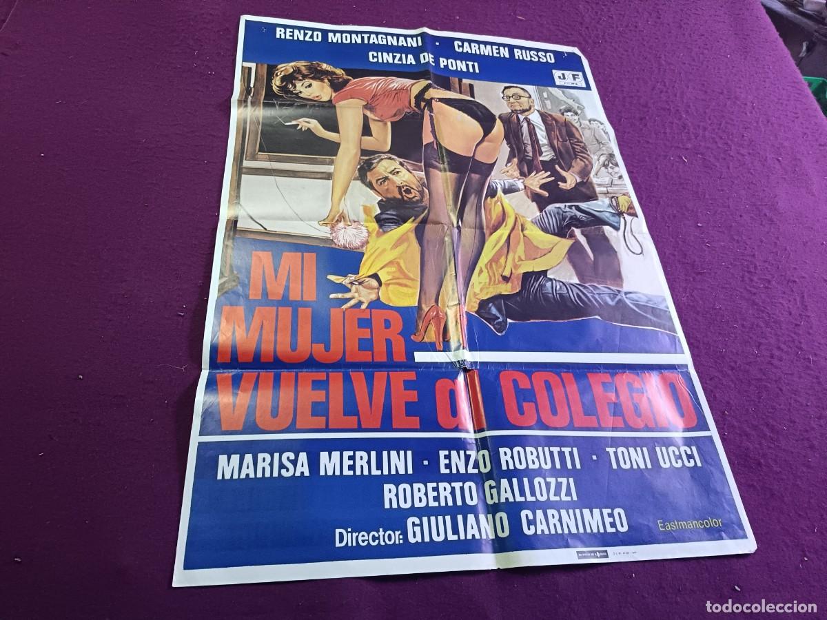 Cinema: CC7, Cartel de Cine Gran Formato, Mi Mujer Vuelve al Colegio, unos 100 x 70 cms.