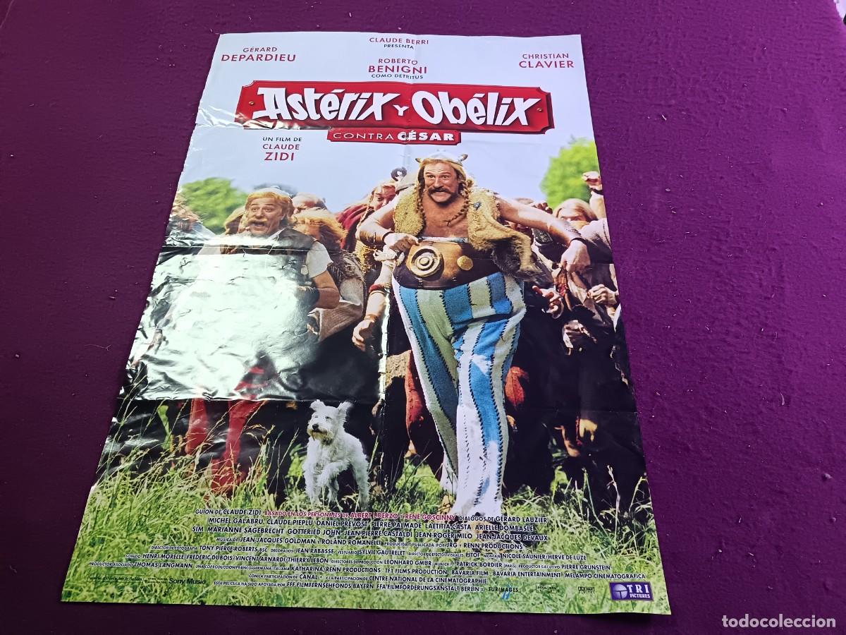 Cine: CC8, Cartel de Cine Gran Formato, Ast&eacute;rix y Ob&eacute;lix contra C&eacute;sar, unos 100 x 70 cms.