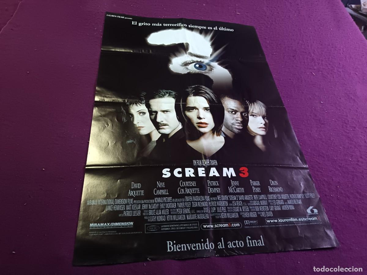 Cine: CC10, Cartel de Cine Gran Formato, Scream3, unos 100 x 70 cms.