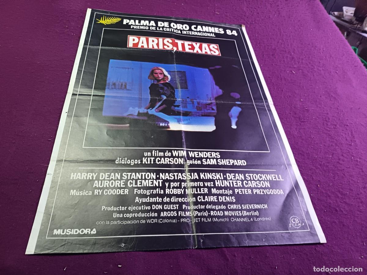 Cine: CC13, Cartel de Cine Gran Formato, Paris, Texas, unos 100 x 70 cms.