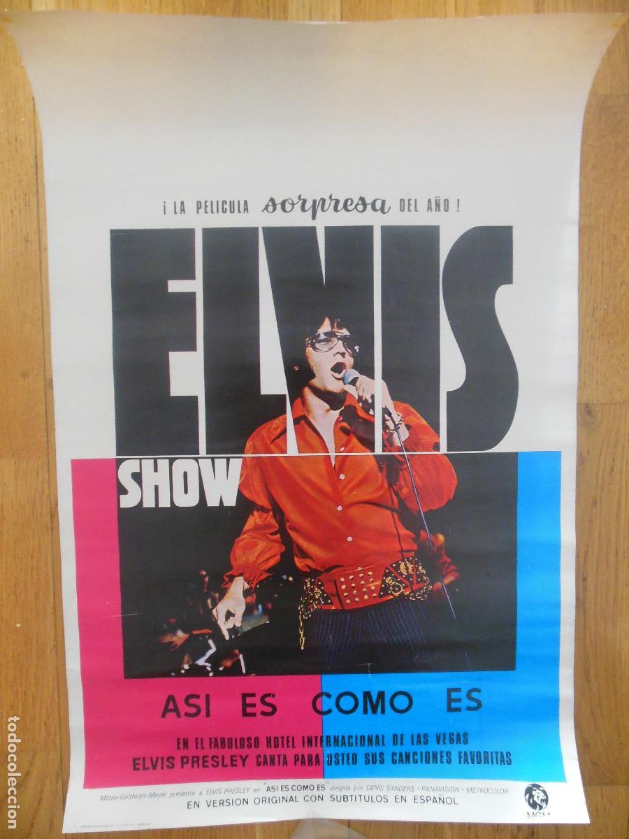 Cine: 1971 CARTEL ELVIS PRESLEY SHOW ASI ES COMO ES ESPA&Ntilde;A POSTER MUSICA CINE - VERSI&Oacute;N MAS PEQUE&Ntilde;O