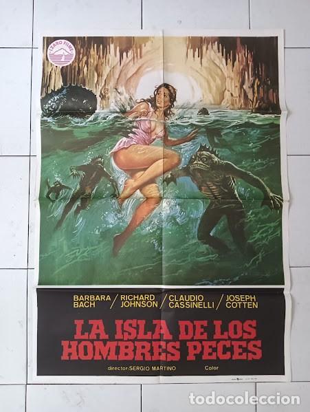 Cine: VKD 2366 LA ISLA DE LOS HOMBRES PECES SERGIO MARTINO BARBARA BACH POSTER ORIGINAL 70X100 ESTRENO