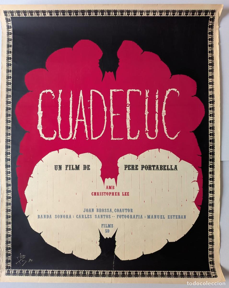 Cine: JOAN PON&Ccedil; &ndash; CUADECUC / VAMPIR-CUADECUC &ndash; CARTEL ORIGINAL PERE PORTABELLA &ndash; CHRISTOPHER LEE &ndash; 1970