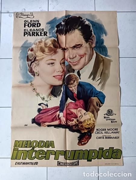 Cine: SMP 2448 MELODIA INTERRUMPIDA GLENN FORD ELEANOR PARKER POSTER ORIGINAL 70X100 ESTRENO