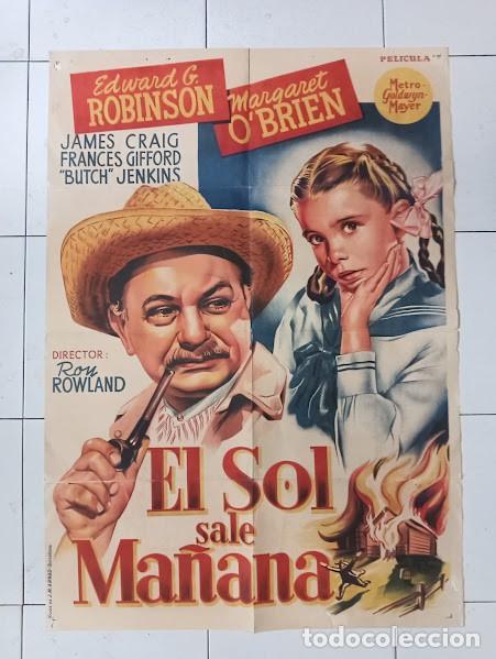 Kino: SMP 2453 EL SOL SALE MA&Ntilde;ANA EDWARD G. ROBINSON MARGARET O'BRIEN POSTER ORIGINAL 70X100 LITOGRAFIA