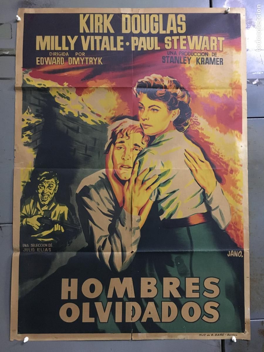 Cine: AFK44 HOMBRES OLVIDADOS KIRK DOUGLAS MILLY VITALE JANO POSTER 70X100 ESTRENO LITOGRAFIA
