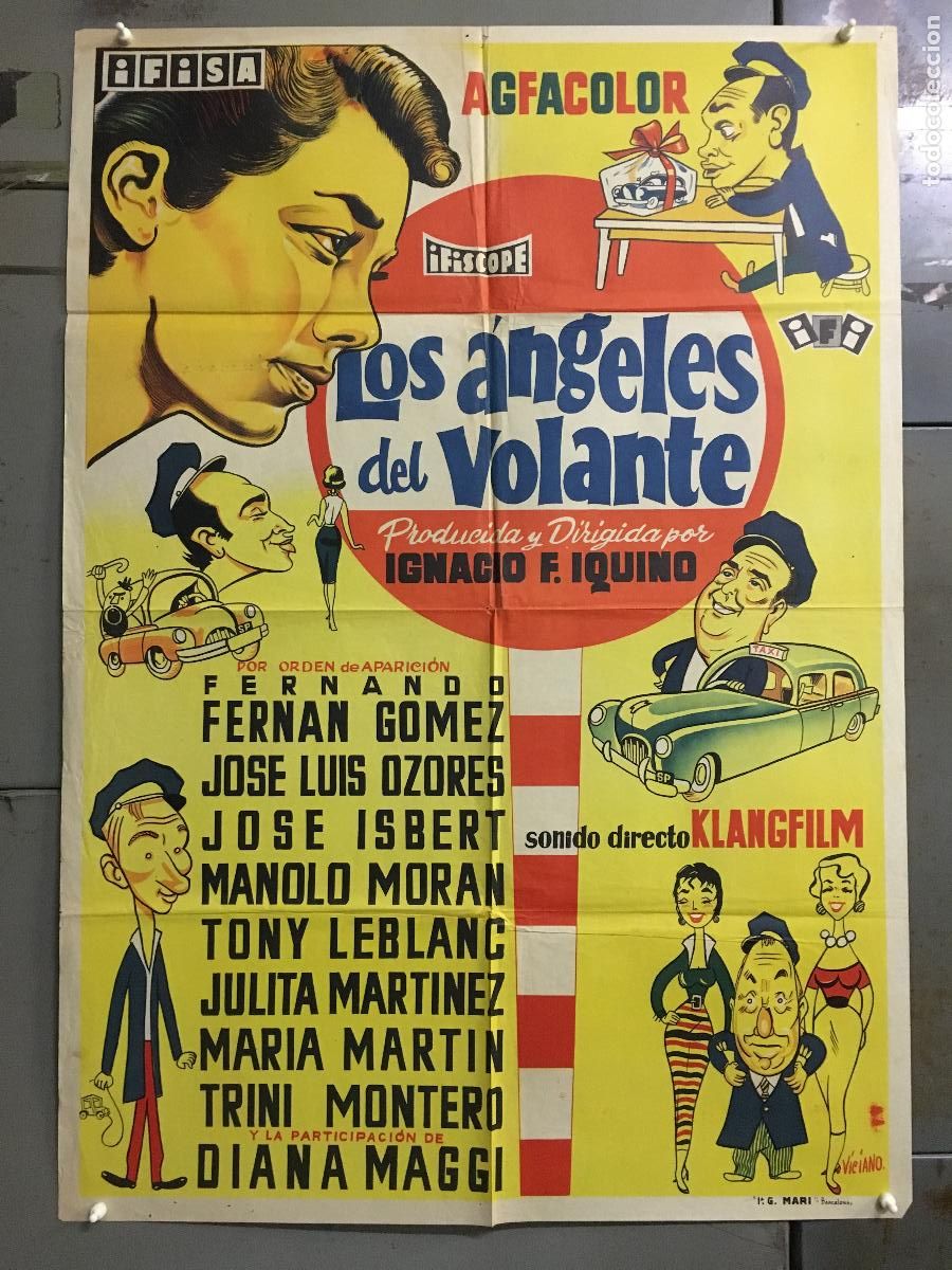 Cinema: AFK47 LOS ANGELES DEL VOLANTE FERNAN GOMEZ OZORES ISBERT LEBLANC VICIANO POSTER ORIG 70X100 LITO
