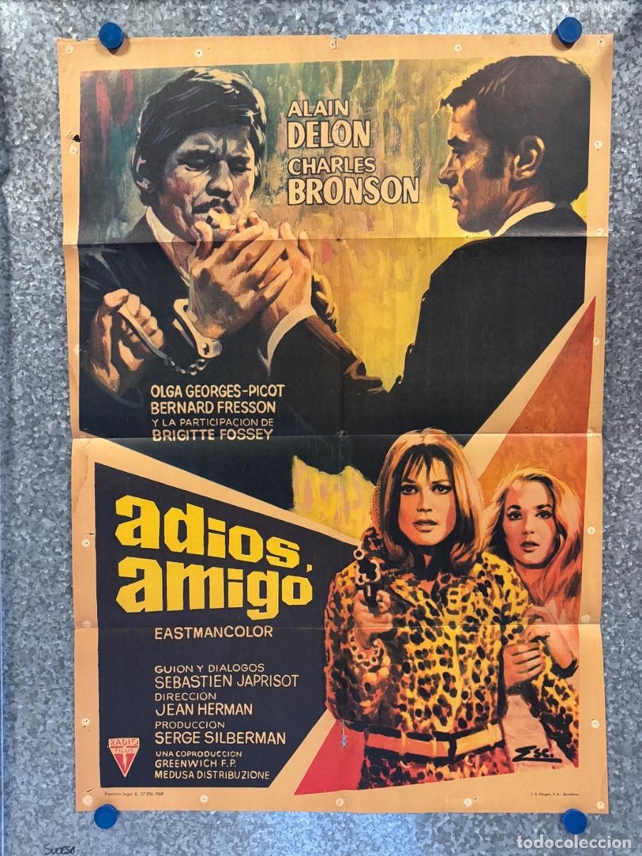 Cine: Adios amigo, Alain Delon, Charles Bronson, A&ntilde;o 1968, POSTER ORIGINAL