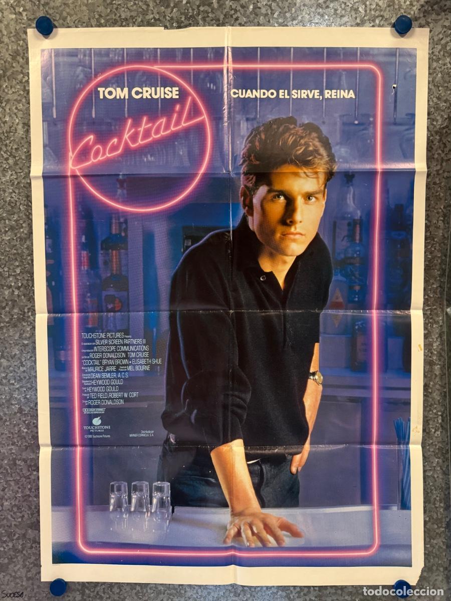 Cine: Cocktail, Tom Cruise, A&ntilde;o 1988, POSTER ORIGINAL