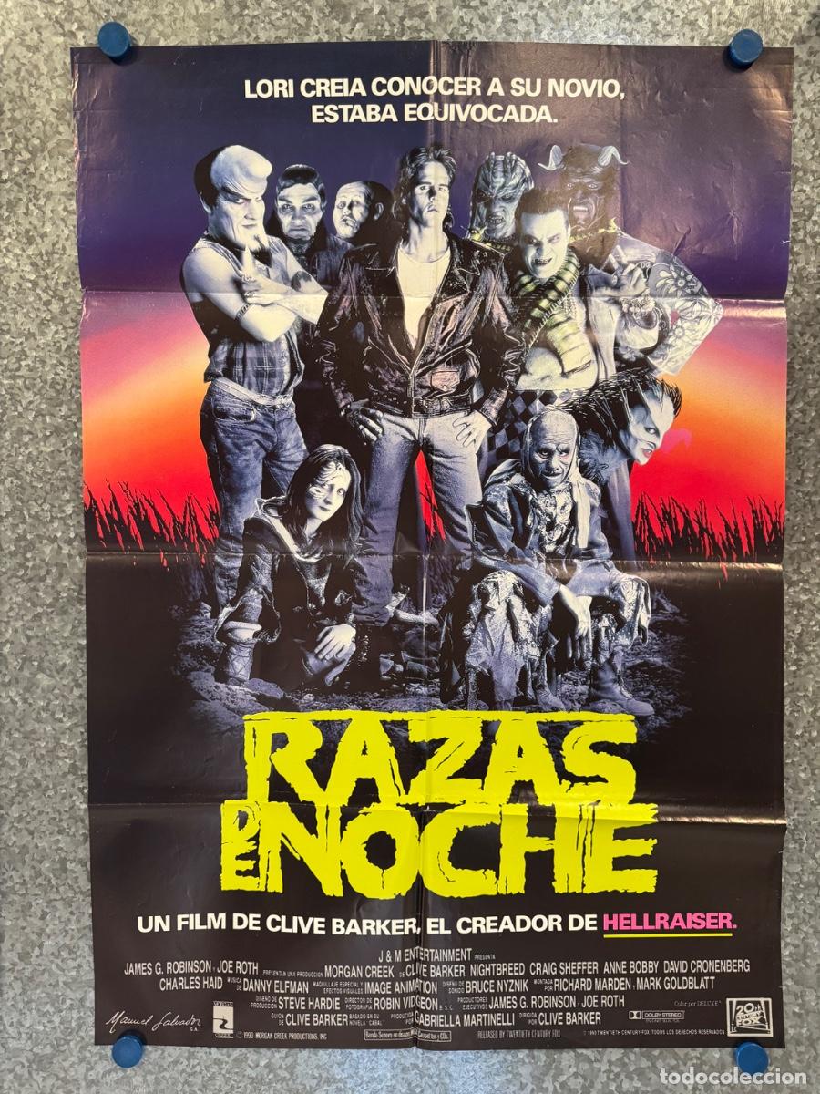 Cine: Razas de noche, Clive Barker, Craig Sheffer, A&ntilde;o 1990, POSTER ORIGINAL