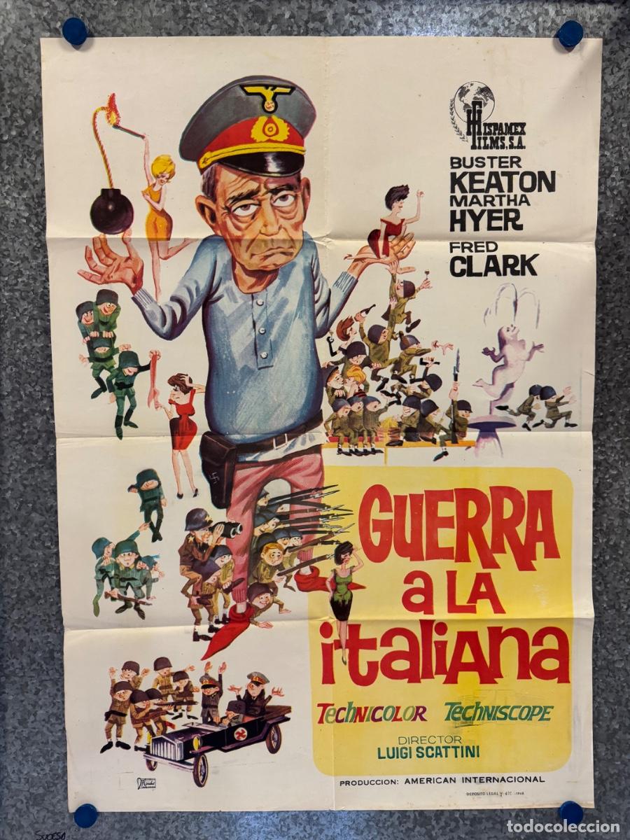 Cine: Guerra a la italiana , Buster Keaton, Martha Hyer, A&ntilde;o 1968, POSTER ORIGINAL