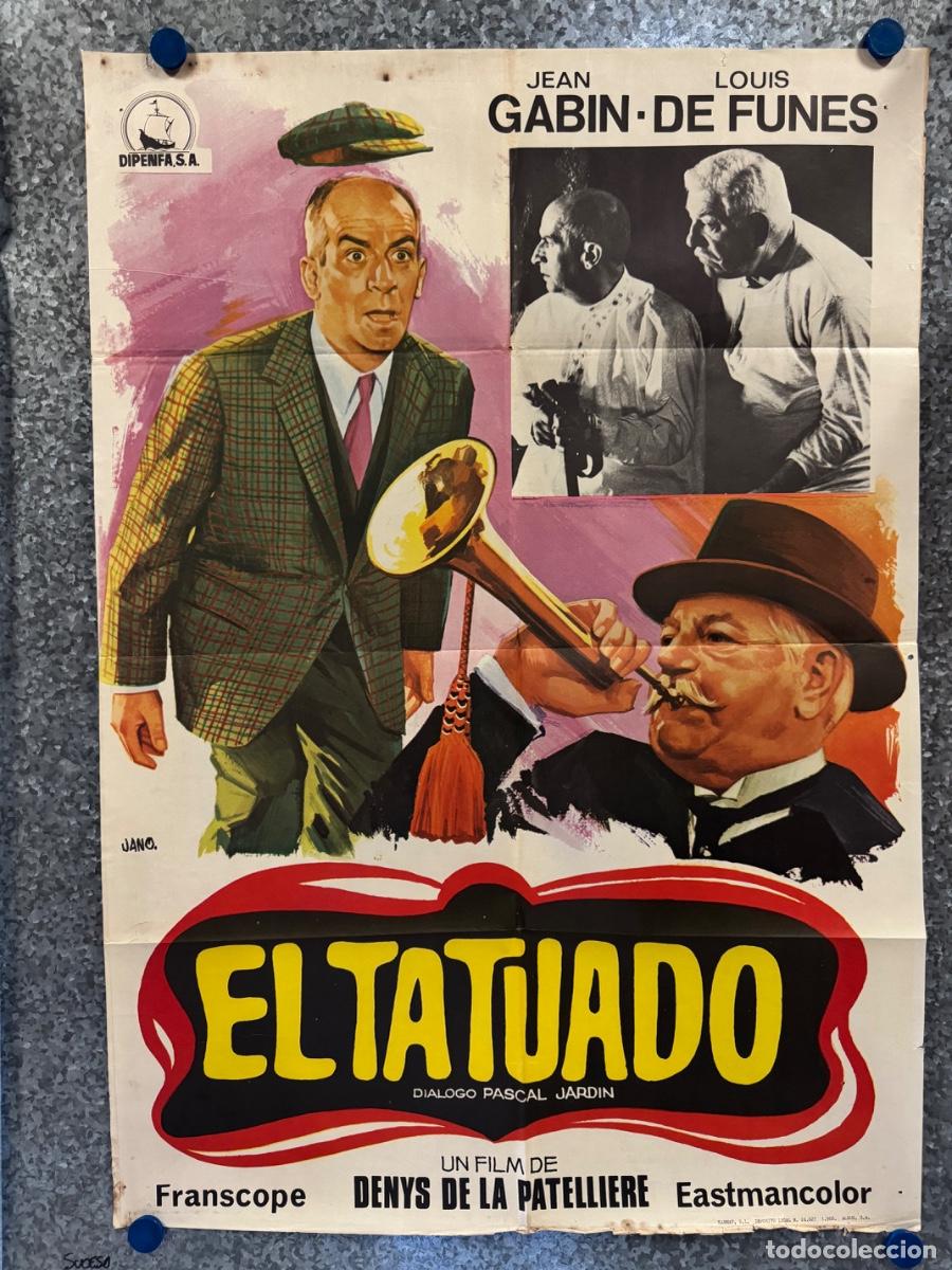 Cine: El tatuado , Jean Gabin, Louis De Funes, A&ntilde;o 1968, POSTER ORIGINAL