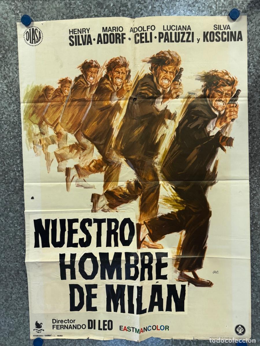 Cine: Nuestro hombre de Milan, Henry Silva, Mario Adorf, A&ntilde;o 1972, POSTER ORIGINAL