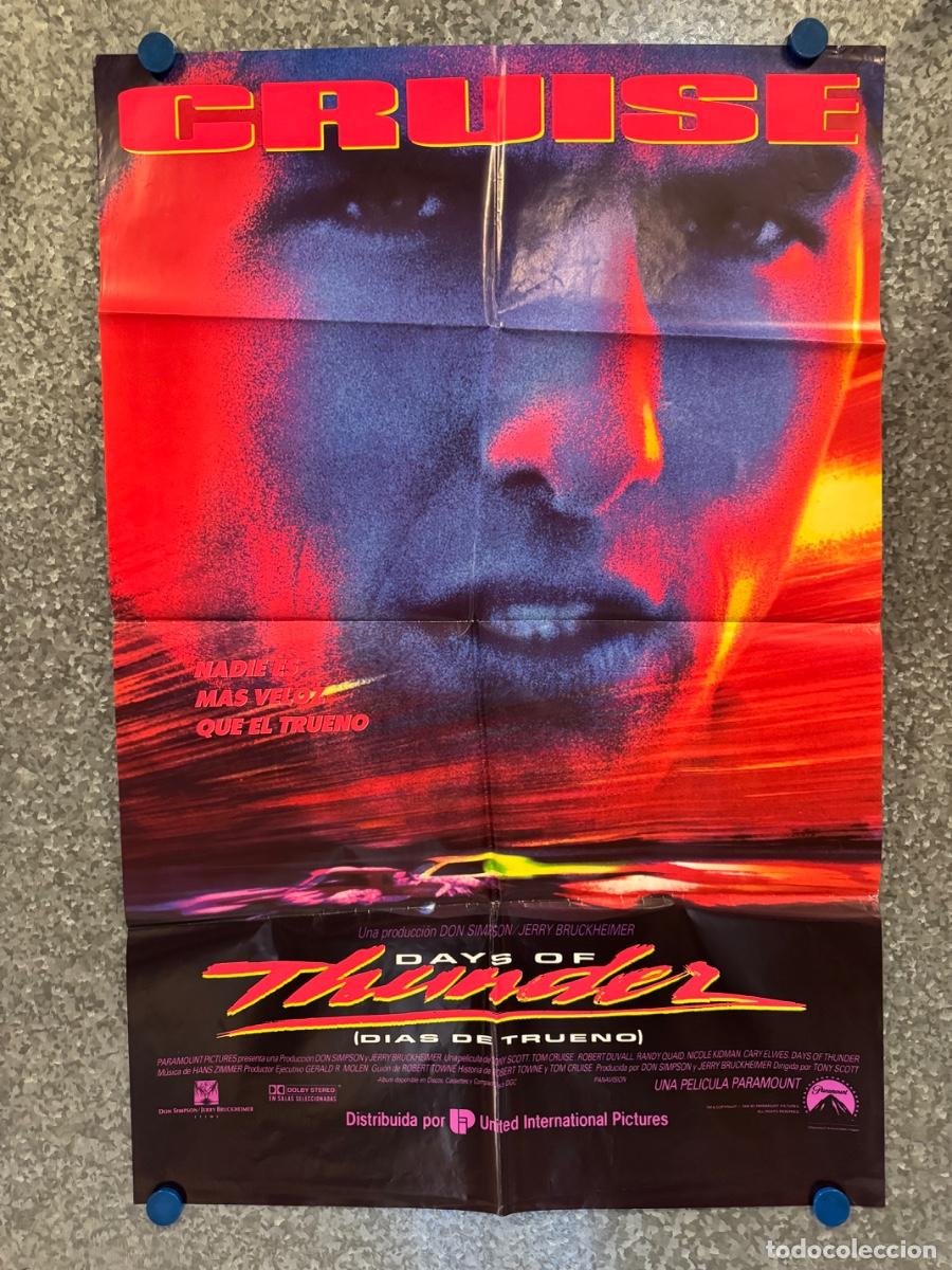 Cine: Dias de trueno, Tom Cruise, A&ntilde;o 1990, POSTER ORIGINAL