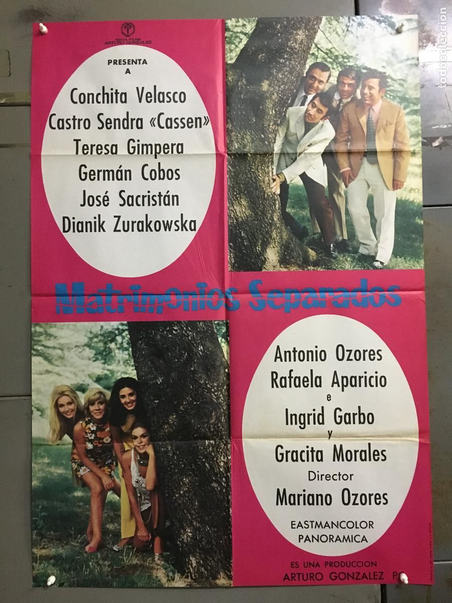 Cin&eacute;ma: ODC C144 MATRIMONIOS SEPARADOS CONCHA VELASCO CASSEN OZORES POSTER ORIGINAL 70X100 ESTRENO