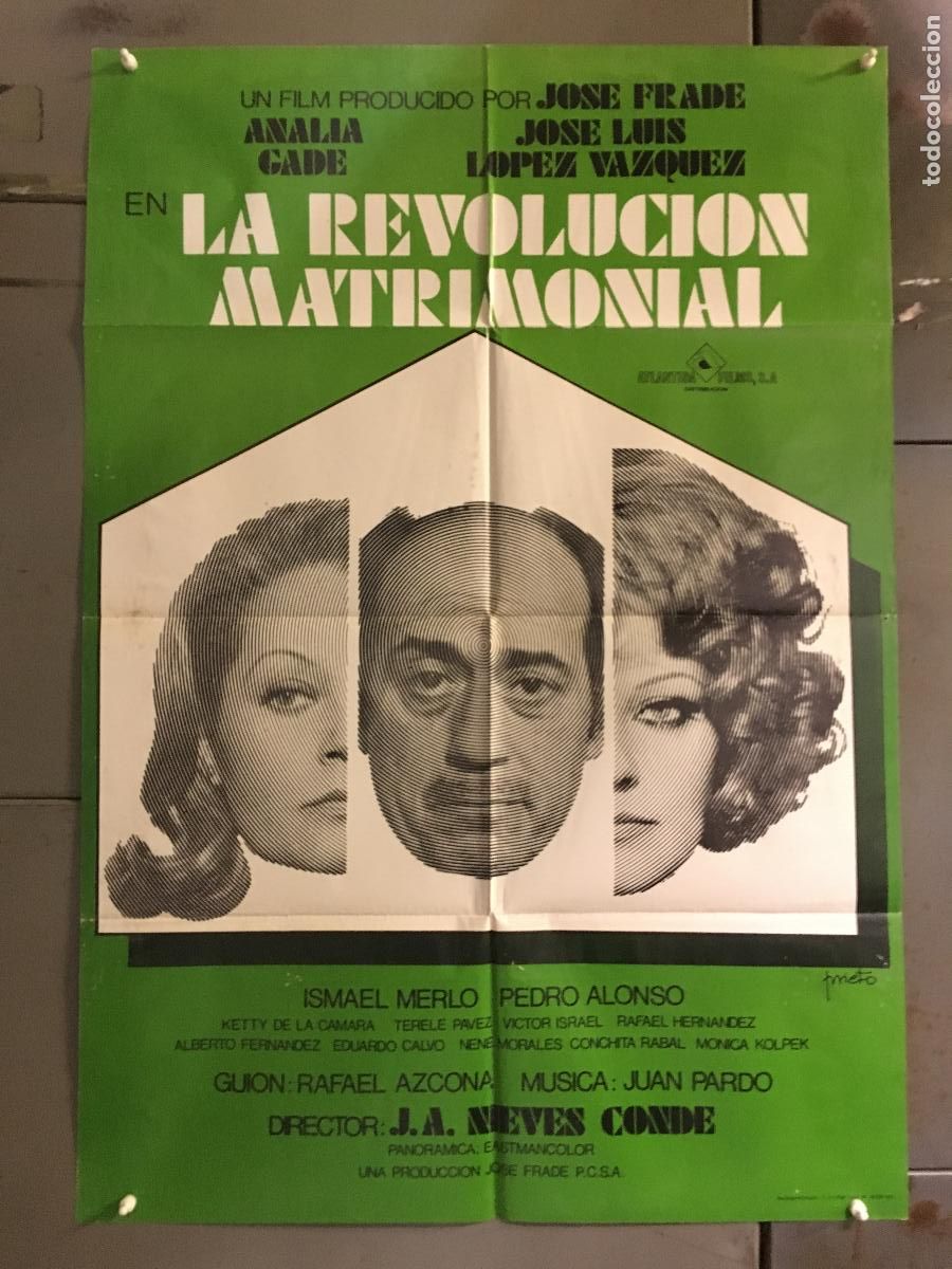 Cinema: ODC C148 LA REVOLUCION MATRIMONIAL JOSE LUIS LOPEZ VAZQUEZ ANALIA GADE POSTER ORIG 70X100 ESTRENO
