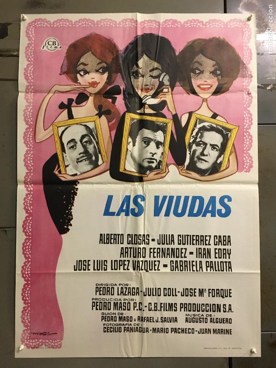 Cinema: ODC C151 LAS VIUDAS LOPEZ VAZQUEZ ALBERTO CLOSAS ARTURO FERNANDEZ POSTER ORIGINAL 70X100 ESTRENO h2