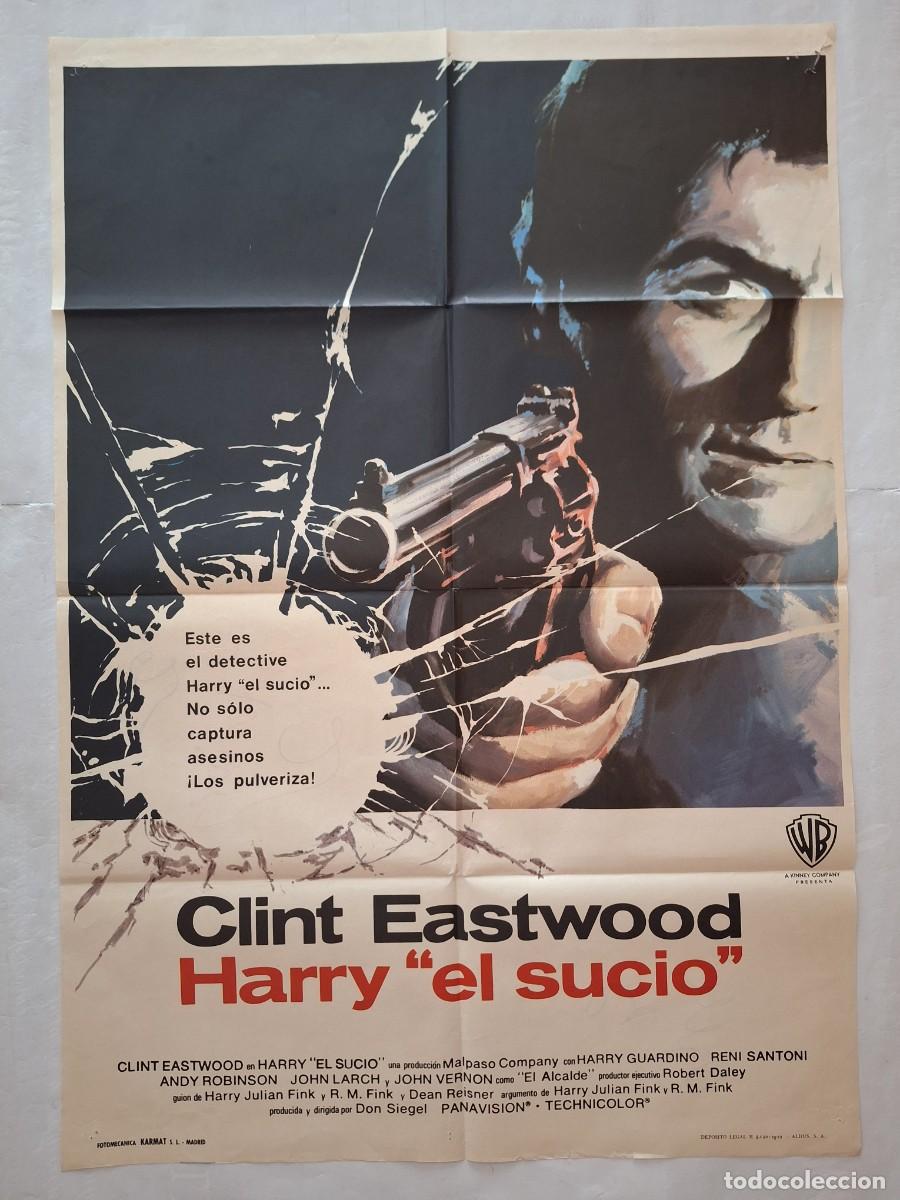 Cine: ANTIGUO CARTEL CINE HARRY EL SUCIO CLINT EASTWOOD A&Ntilde;O 1972 RV C-1546