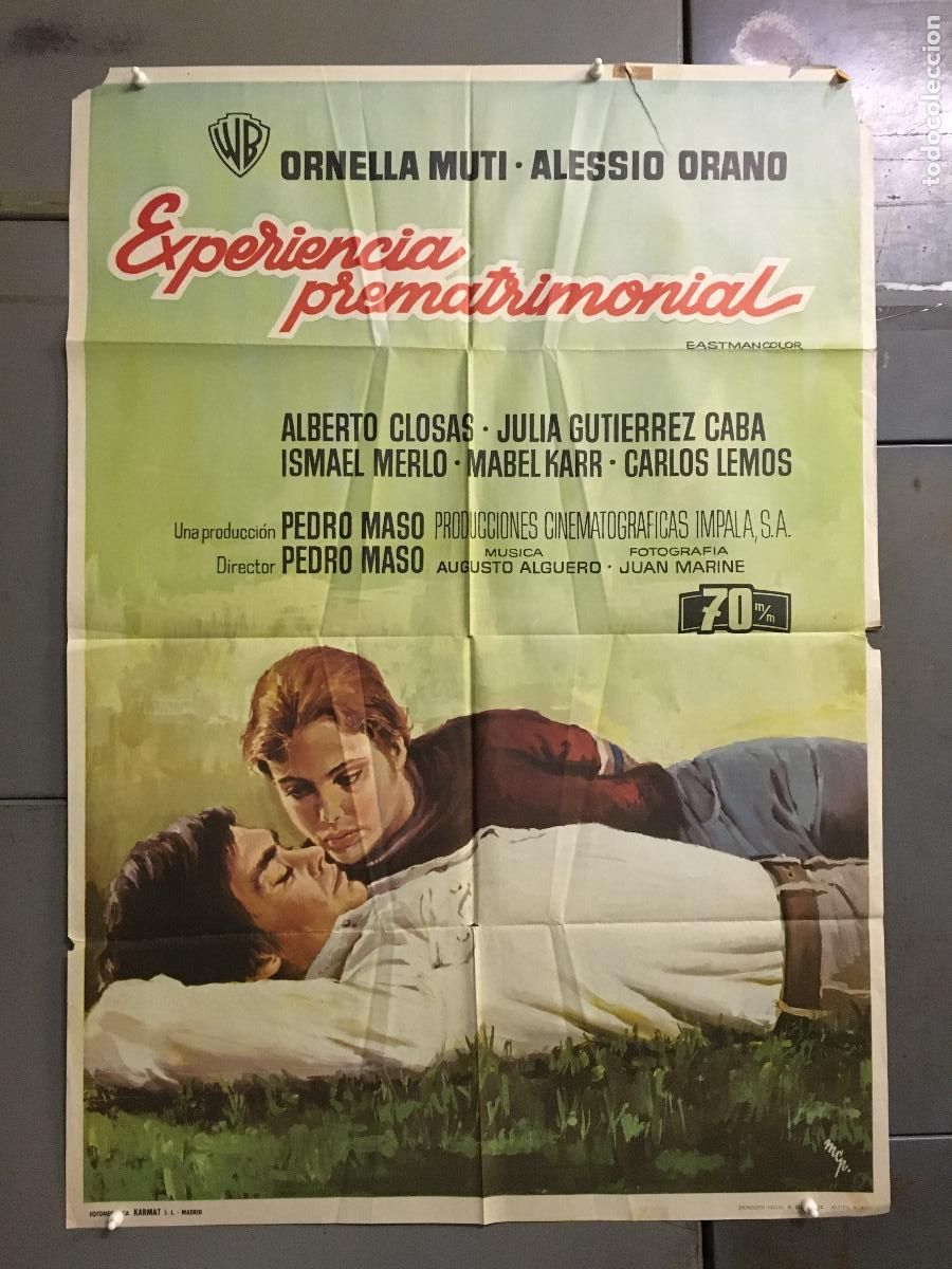 Cinema: ODC C155 EXPERIENCIA PREMATRIMONIAL ORNELLA MUTI POSTER ORIGINAL 70X100 ESTRENO