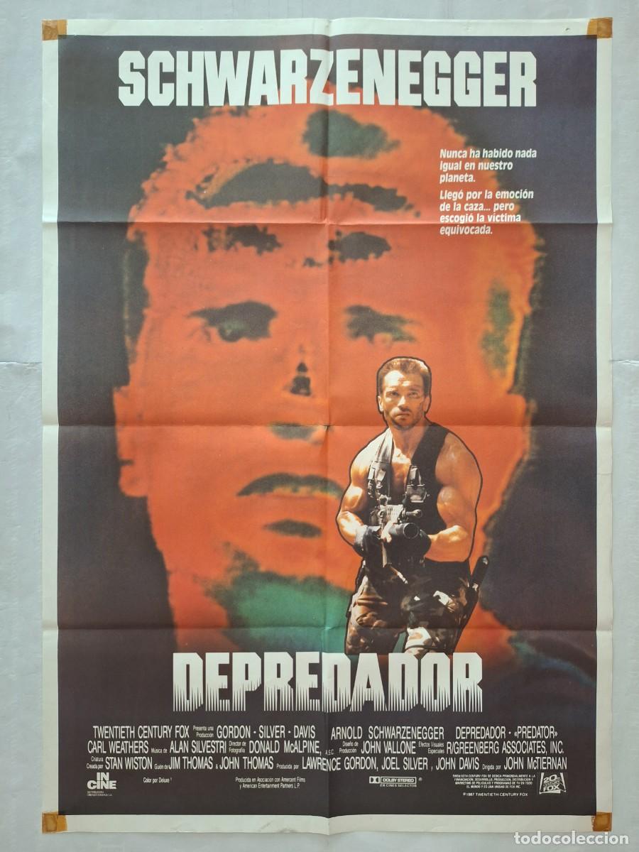 Cine: ANTIGUO CARTEL CINE DEPREDADOR ARNOLD SCHWARZENEGGER JOHN MCTIERNAN PREDATOR A&Ntilde;O 1987 RV C-1547