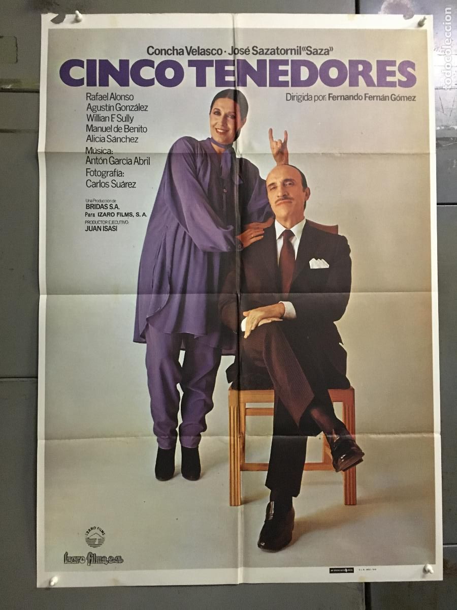Cin&eacute;ma: ODC C161 CINCO TENEDORES FERNANDO FERNAN GOMEZ CONCHA VELASCO POSTER ORIGINAL 70X100 ESTRENO