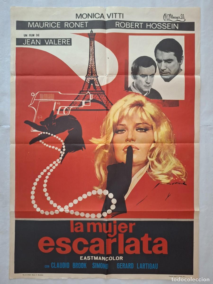 Cine: ANTIGUO CARTEL CINE LA MUJER ESCARLATA MONICA VITTI MAURICE RONET A&Ntilde;O 1972 RV C-1550