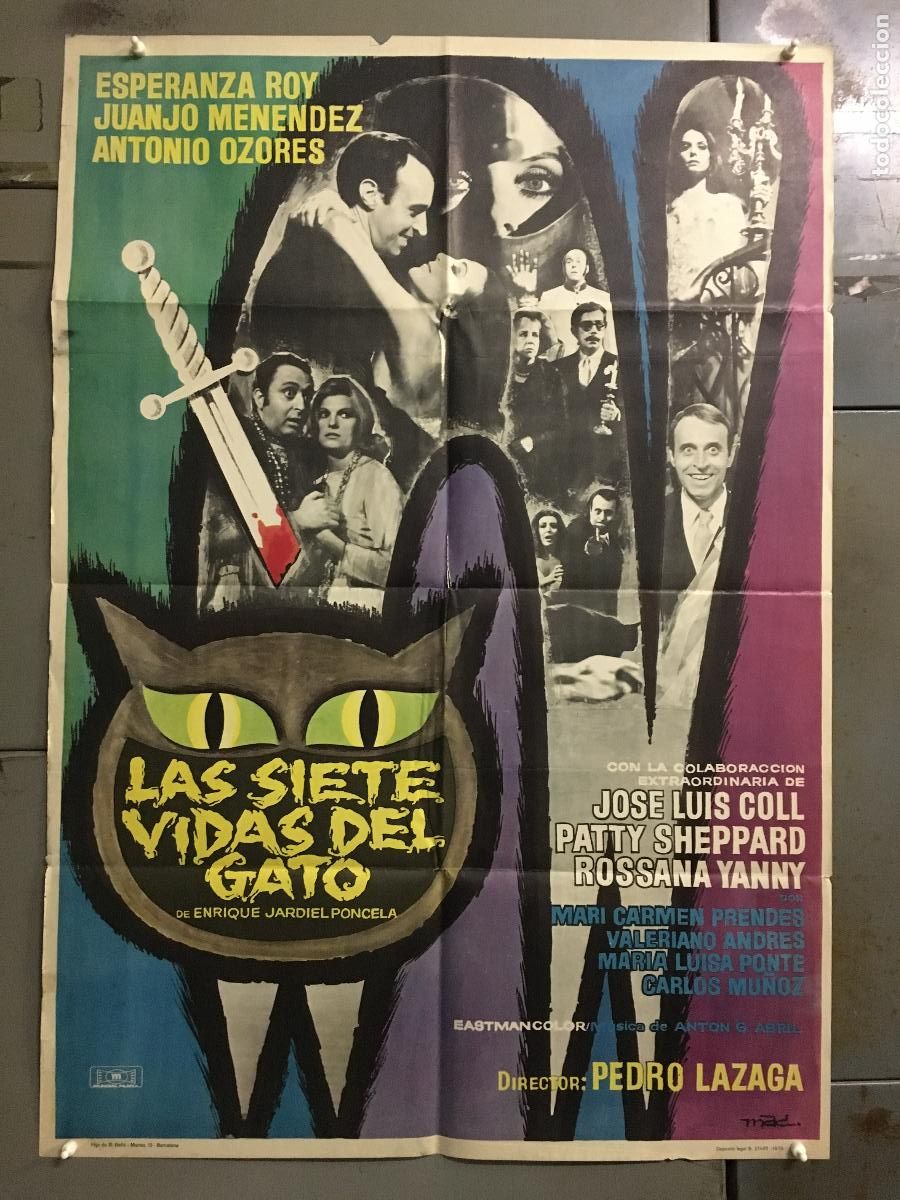 Cinema: ODC C165 LAS SIETE VIDAS DEL GATO ESPERANZA ROY JUANJO MENENDEZ MAC POSTER ORIGINAL 70X100 ESTRENO