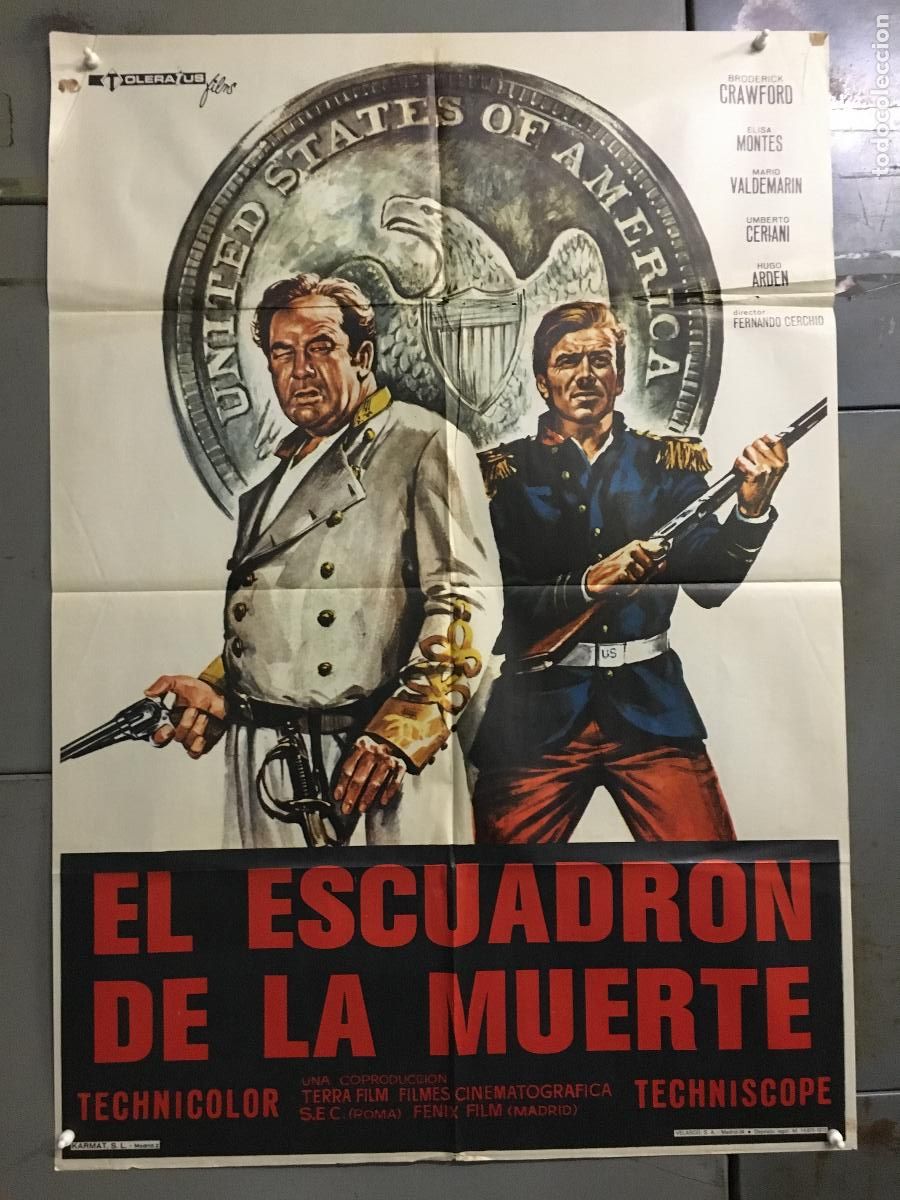 Kino: ODC C168 EL ESCUADRON DE LA MUERTE BRODERICK CRAWFOD SPAGHETTI POSTER ORIGINAL 70X100 ESPA&Ntilde;OL