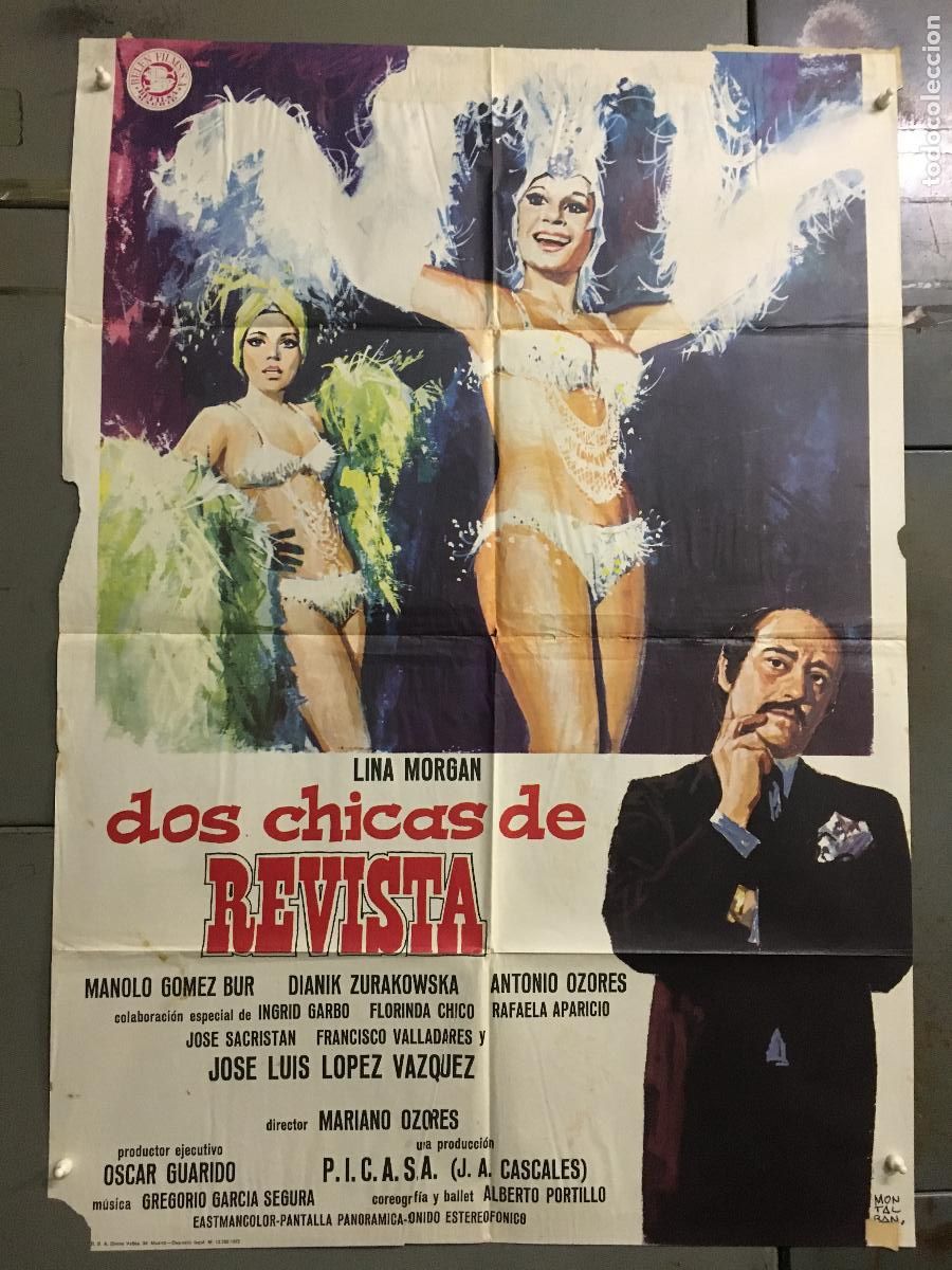 Cinema: ODC C171 DOS CHICAS DE REVISTA LINA MORGAN MONTALBAN POSTER ORIGINAL 70X100 ESTRENO