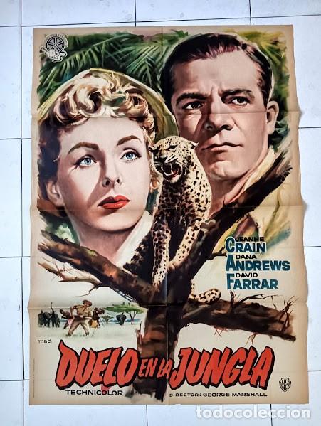 Cine: SMP 2455 DUELO EN LA JUNGLA JEANNE CRAIN DANA ANDREWS MAC POSTER ORIGINAL ESTRENO 70X100