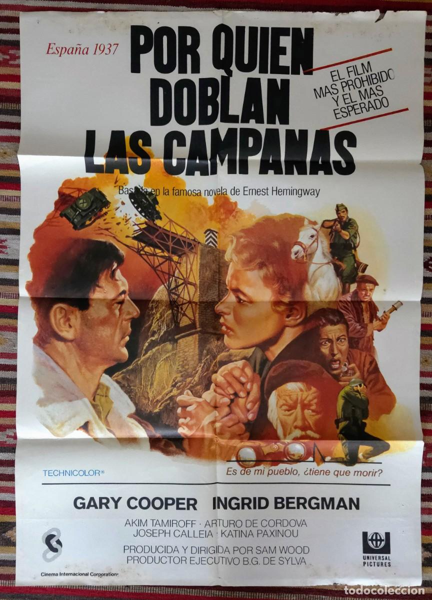 Cine: POR QUI&Eacute;N DOBLAN LAS CAMPANAS 1978 &ndash; Cartel estreno espa&ntilde;ol + 8 fotocromos