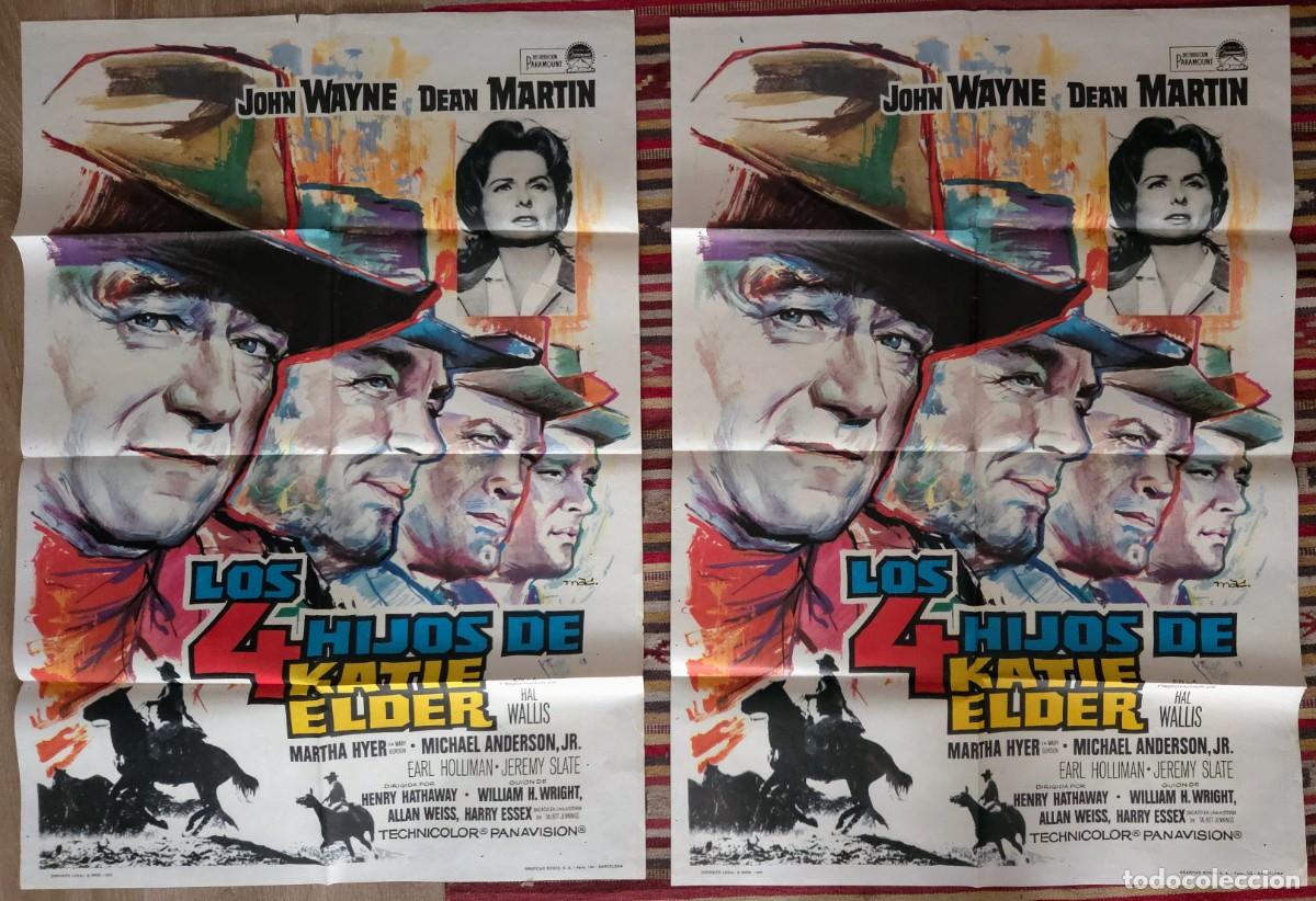 Cine: Los 4 hijos de Katie Elder (1965) &ndash; Lote 2 carteles originales John Wayne